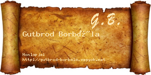 Gutbrod Borbála névjegykártya